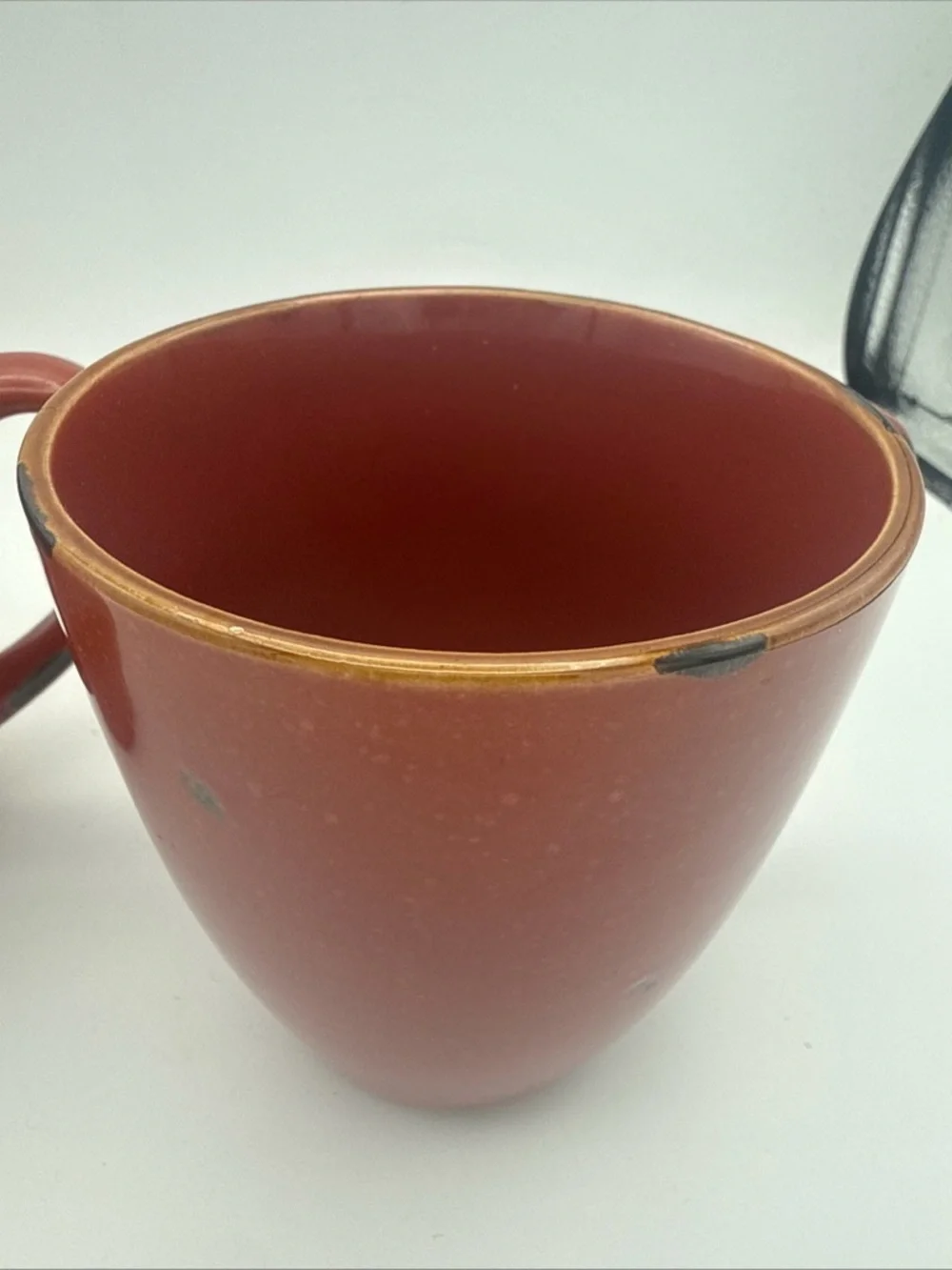 Pier 1 Handcrafted Brick Distressed Rustic Coffee Tea Mugs set Of 2